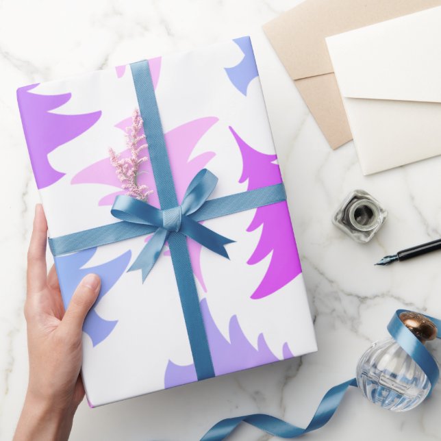 Papier Cadeau Élégant motif de sapin de Noël (Cadeaux)