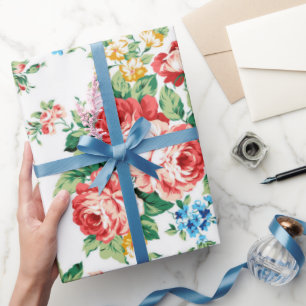 Papier Cadeau Elégant motif floral avec élément de design Rose