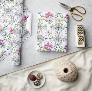 Papier Cadeau Elégant motif floral d'orchidée douce - élégant