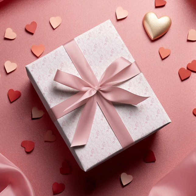 Papier Cadeau Élégant Motif floral rose (Créateur téléchargé)