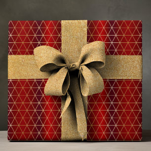 Papier Cadeau Elégant Motif géométrique de luxe Red Gold