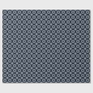 Papier Cadeau Élégant motif mandala bleu marine et blanc