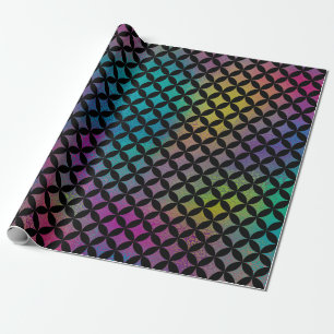 Papier Cadeau Élégant Motif moderne de diamants colorés Abstr