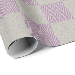 Papier Cadeau Élégant Motif Plum Grey Buffalo Plaid