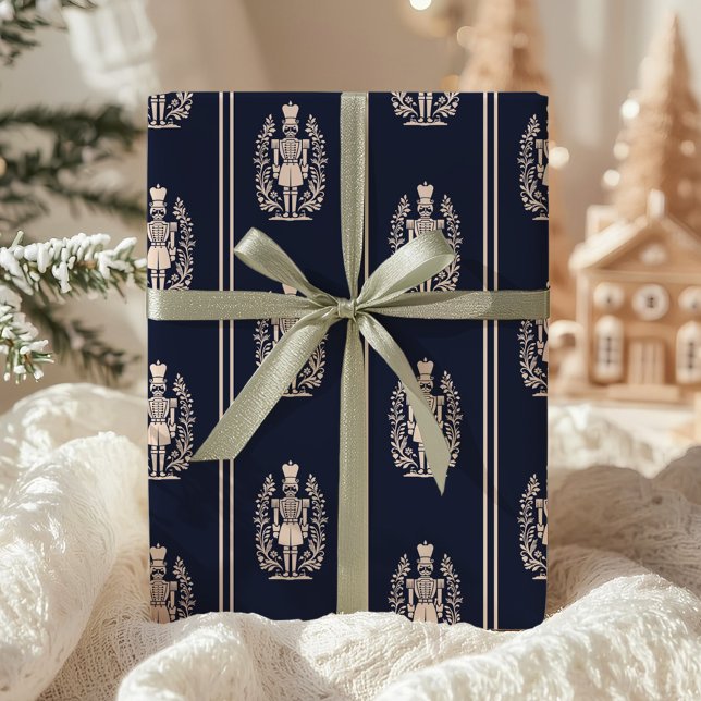 Papier Cadeau Elegant Navy Blue Nutcracker  (Créateur téléchargé)