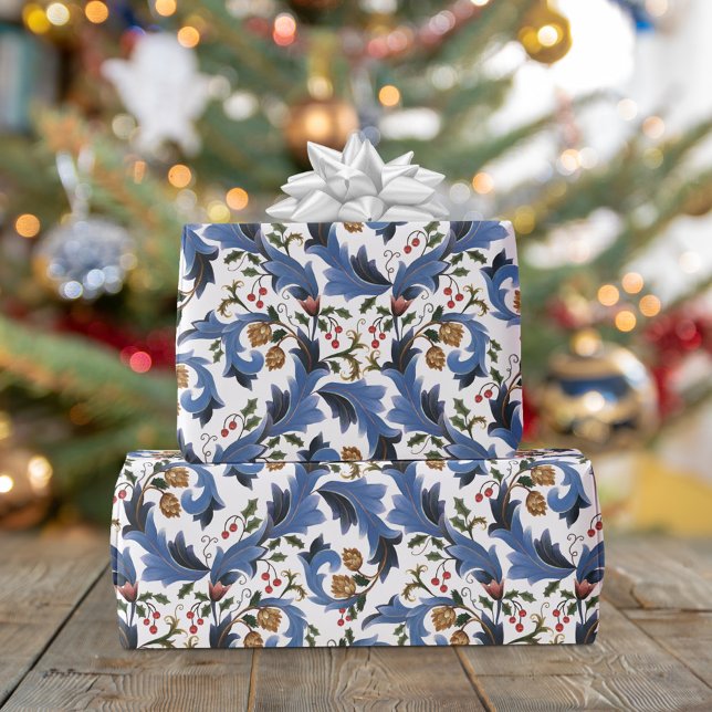 Papier Cadeau Élégant Noël bleu (Créateur téléchargé)