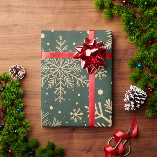 Papier Cadeau Élégant Noël de flocon de neige (Cadeau de vacances)