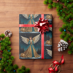 Papier Cadeau Élégant Noël Eve Angel