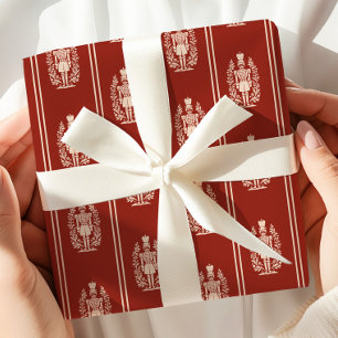 Papier Cadeau Élégant Noisette Rouge