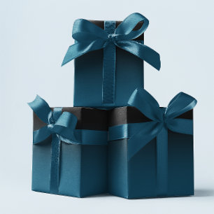 Papier Cadeau Élégant ombré noir et bleu sarcelle de l'océan