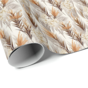 Papier Cadeau Elégant Pampas Grass carrelé