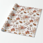Papier Cadeau Élégant papier d'emballage floral automne<br><div class="desc">Élégant papier d'emballage floral automne. Idéal pour emballer des cadeaux,  et décorer pour un baby shower ou un mariage d'automne</div>