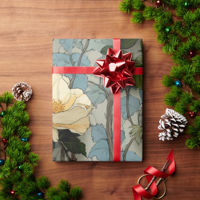 Papier Cadeau Élégant papier d'enveloppement Vintage | Botanique (Cadeau de vacances)