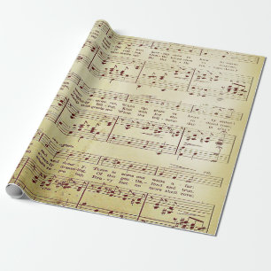 Papier Cadeau Élégant Partition Vintage Notes Love Song