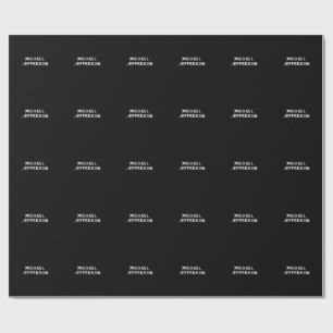Papier Cadeau Élégant Personnalisé Noir et Blanc
