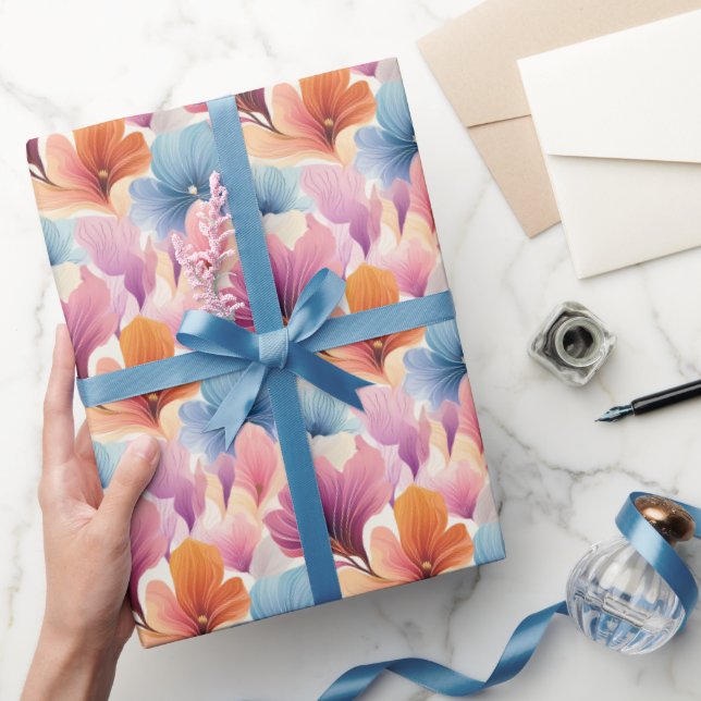 Papier Cadeau Élégant pétales floraux Aquarelle douce fleurit (Cadeaux)