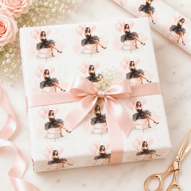 Papier cadeau élégant pour fille d'anniversaire (Créateur téléchargé)