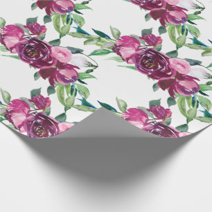 Papier Cadeau Élégant rose floral bébé fille baby shower Invitat