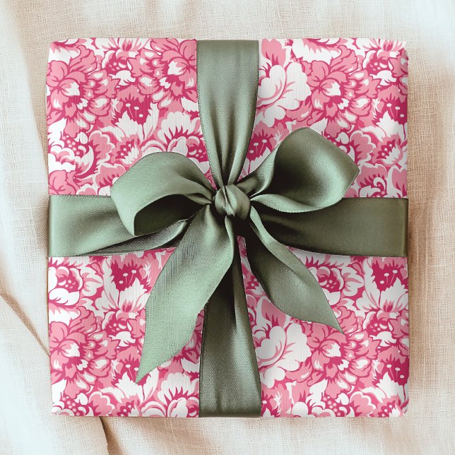 Papier Cadeau Élégant rose Floral Motif Girly Chic (Créateur téléchargé)