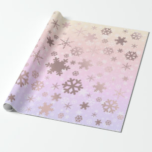 Papier Cadeau Élégant Rose Gold Noël Snowflake Motif