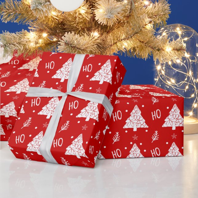 Papier Cadeau Élégant Rouge Joyeux Noël Joyeux Joyeux Joyeux Scr (Vacances)