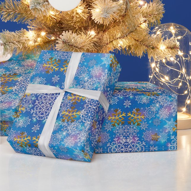 Papier Cadeau Élégant Snowflakes (Vacances)