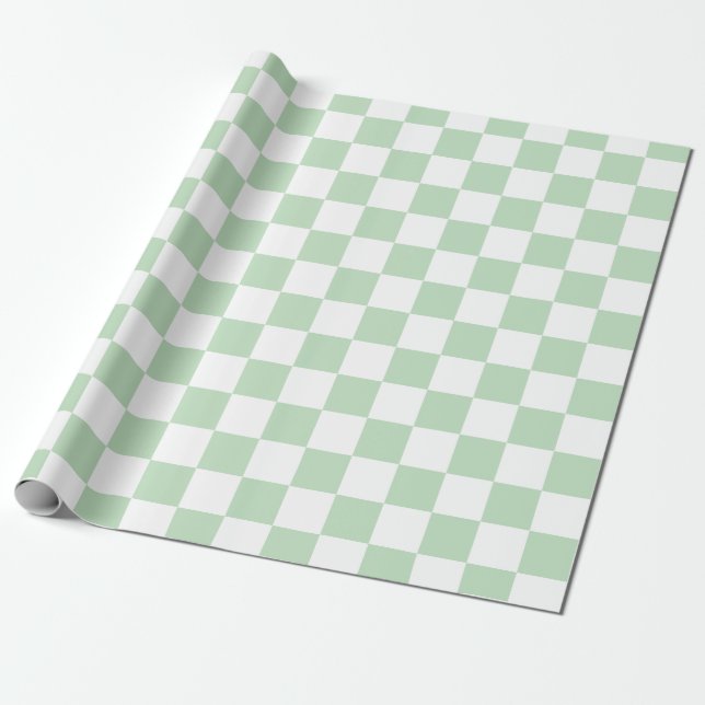 Papier Cadeau Elégant tableau blanc et vert (Déroulé)