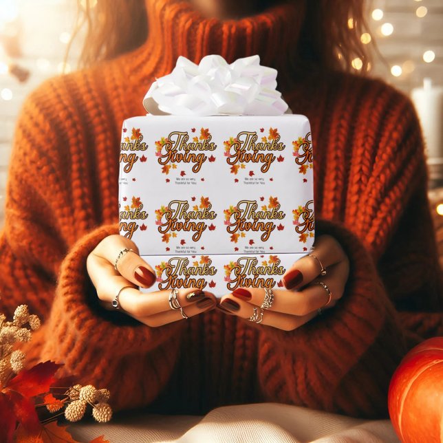 Papier Cadeau Elegant Thanksgiving foliage autumn fall  (Créateur téléchargé)