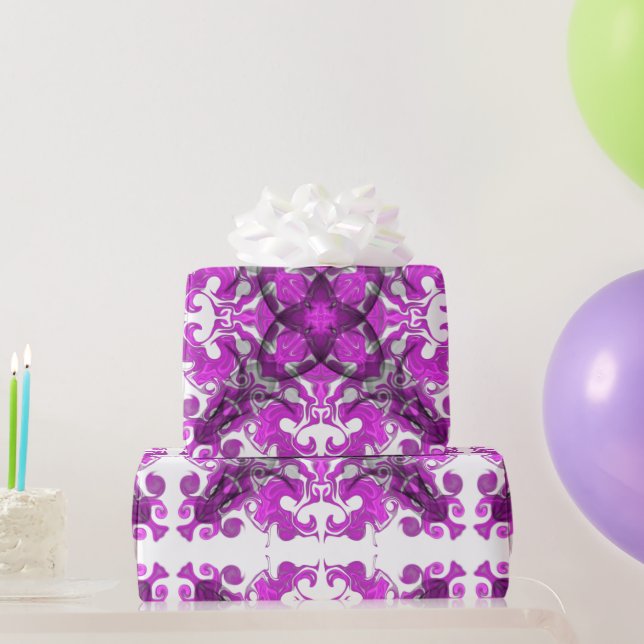 Papier Cadeau Elégant tourbillon de mandala rose boho abstrait (Cadeaux de fête)