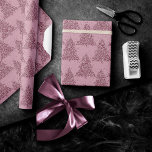 Papier Cadeau Elegant Tree Pattern | Dusty Mauve Pink Christmas<br><div class="desc">Tis the season to celebrate! Flirty shimmery dusty mauve and luxurious pressed rose pink patterned palette from the holiday party, hosting, and gifting accessories collection. This fun festive design features a whimsical sparkly Christmas trees with a frisky paint splatter enhanced with faux metallic glitter along with a matching low profile...</div>