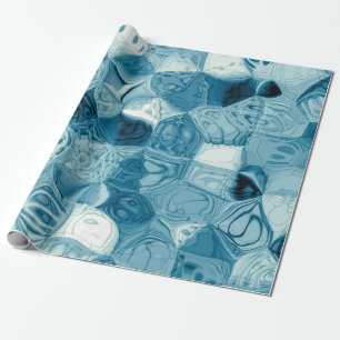 Papier Cadeau Élégant Turquoise Abstrait géométrique Formes Artw