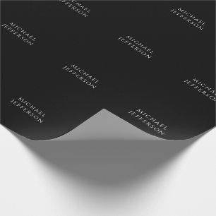 Papier Cadeau Élégant uni noir blanc personnalisé sur mesure
