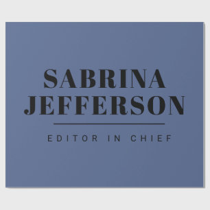 Papier Cadeau Élégant Unique Simple Bleu Noir