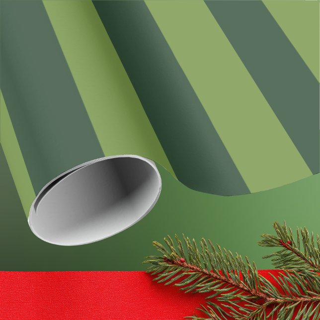 Papier Cadeau Élégant vert chasseur jardin vert rayure  (Créateur téléchargé)