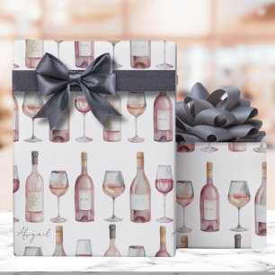 Papier Cadeau Élégant vin rose rose pâle