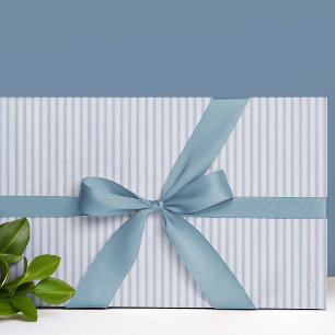 Papier Cadeau Élégant Vintage Rayure Bleue Délavée Toute Occasio