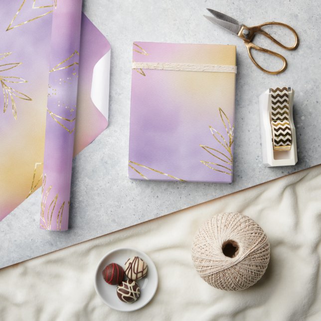 Papier Cadeau Élégant violet de vacances Snowflakes étoiles Noël (Artisanat)