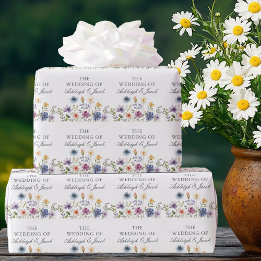 Papier Cadeau Elegant Wildflower Spring Wedding Personalized