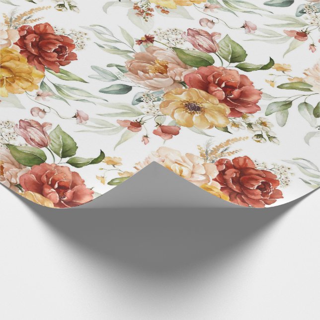 Papier Cadeau Elégante aquarelle florale (Coin)