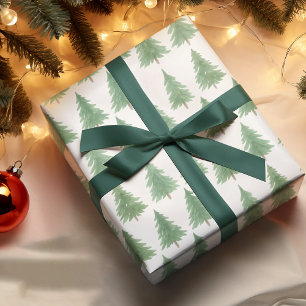 Papier Cadeau Elégante aquarelle Forêt À feuillage persistant No