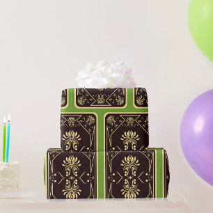 Papier Cadeau Élégante carte de jeu Vintage Black Gold