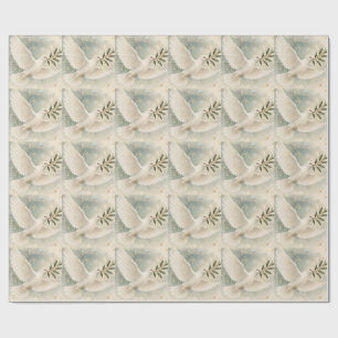 Papier Cadeau Élégante carte de Noël Colombe, Paix sur Terre sty