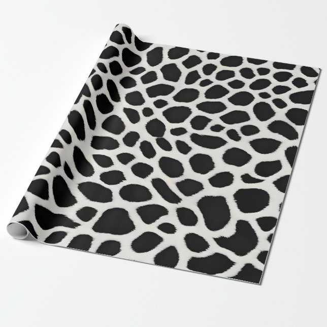 Papier Cadeau Elégante collection populaire de luxe Leopard blan (Déroulé)