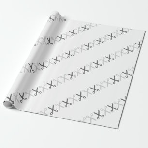 Papier Cadeau Elégante Coupe Ciseaux Coiffeur Tailor