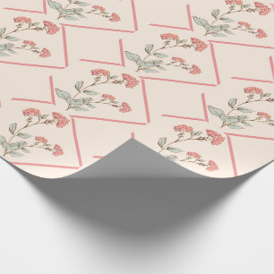 Papier Cadeau Élégante Fille Rose Florale Abstraite