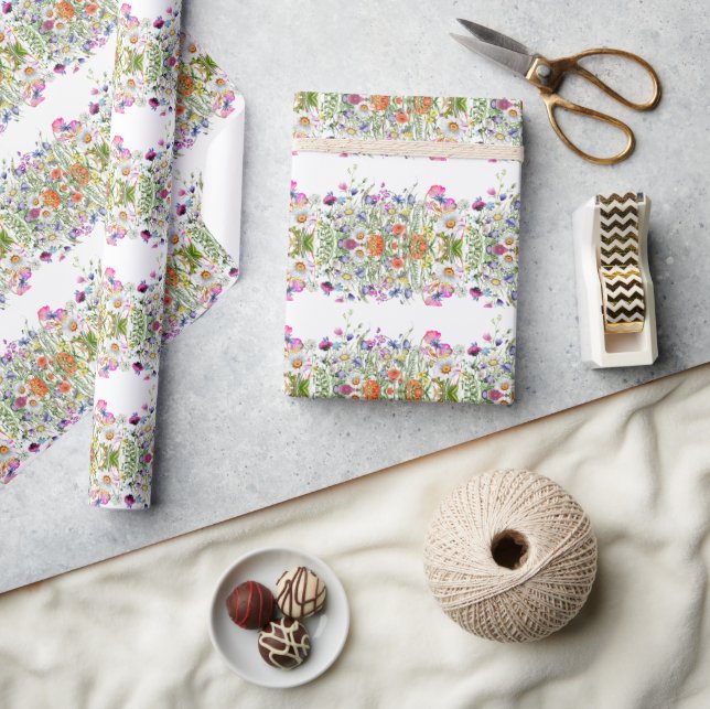 Papier Cadeau Élégante fleur de dacie moderne (Artisanat)