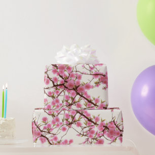 Papier Cadeau Élégante floraison de cerisier rose doux