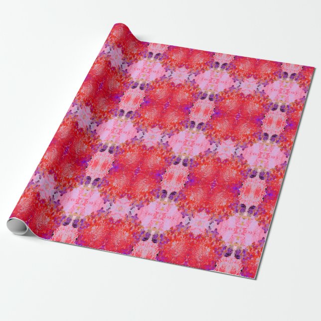 Papier Cadeau Élégante Hydrangea Limelight Violette et Orange (Déroulé)