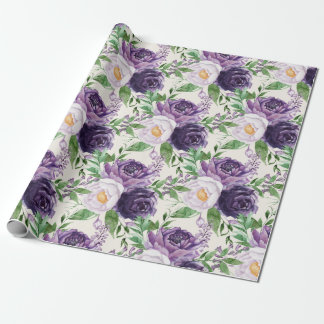 Papier Cadeau Élégante Lavande violette Flore Verdure Botanique