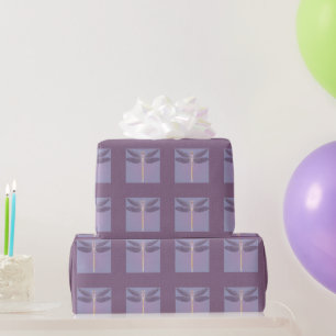 Papier Cadeau Élégante libellule violette